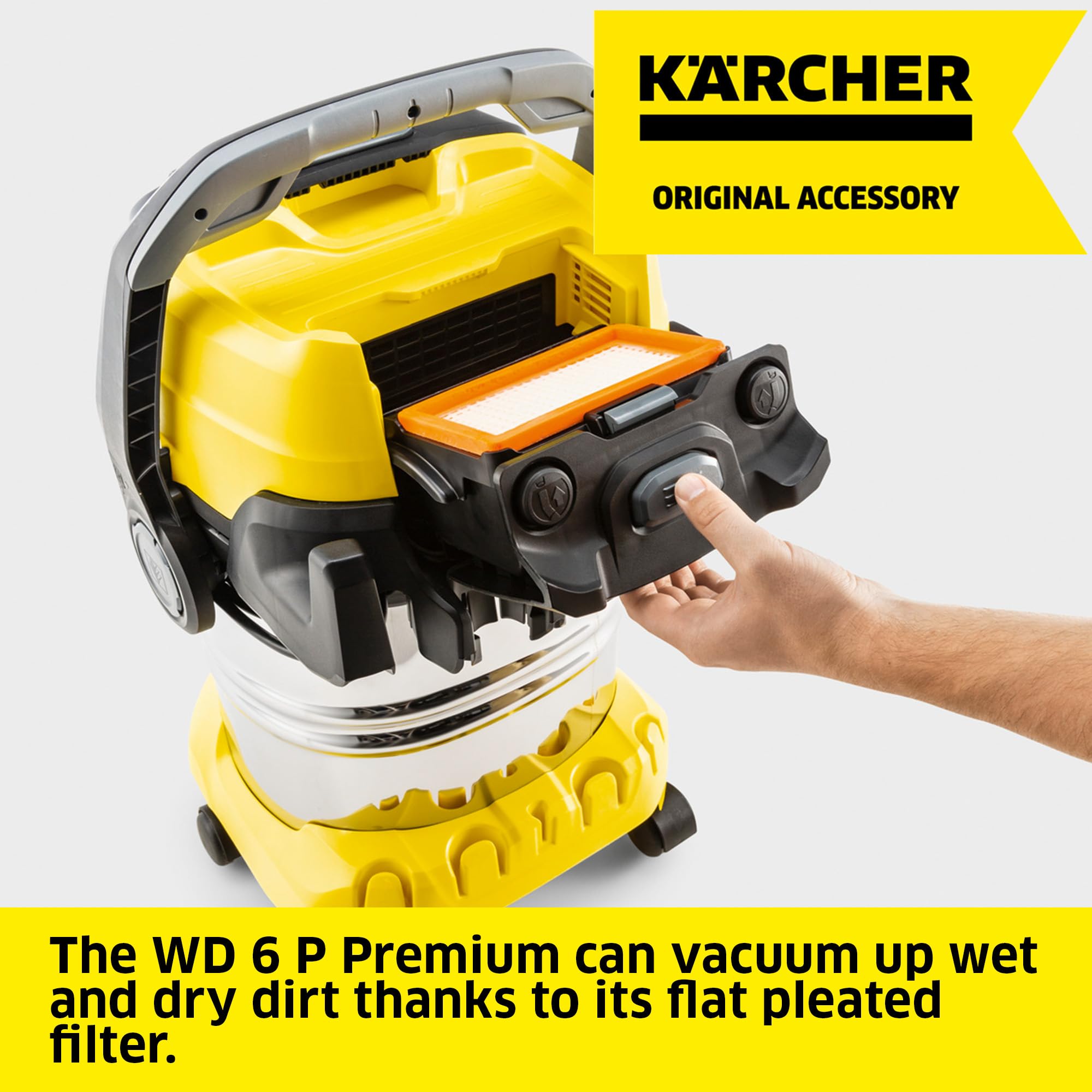 KÄRCHER Wet and Dry vacuum cleaner WD 6 P Premium, blower function, 1,300 W, stainless steel container: 30 l