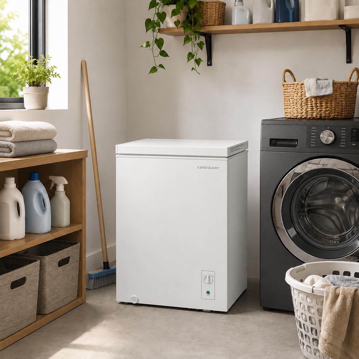 Cookology 99L Freestanding Chest Freezer - Suitable for Outbuildings & Garages - Adjustable Feet - Switchable Refrigeration Mode