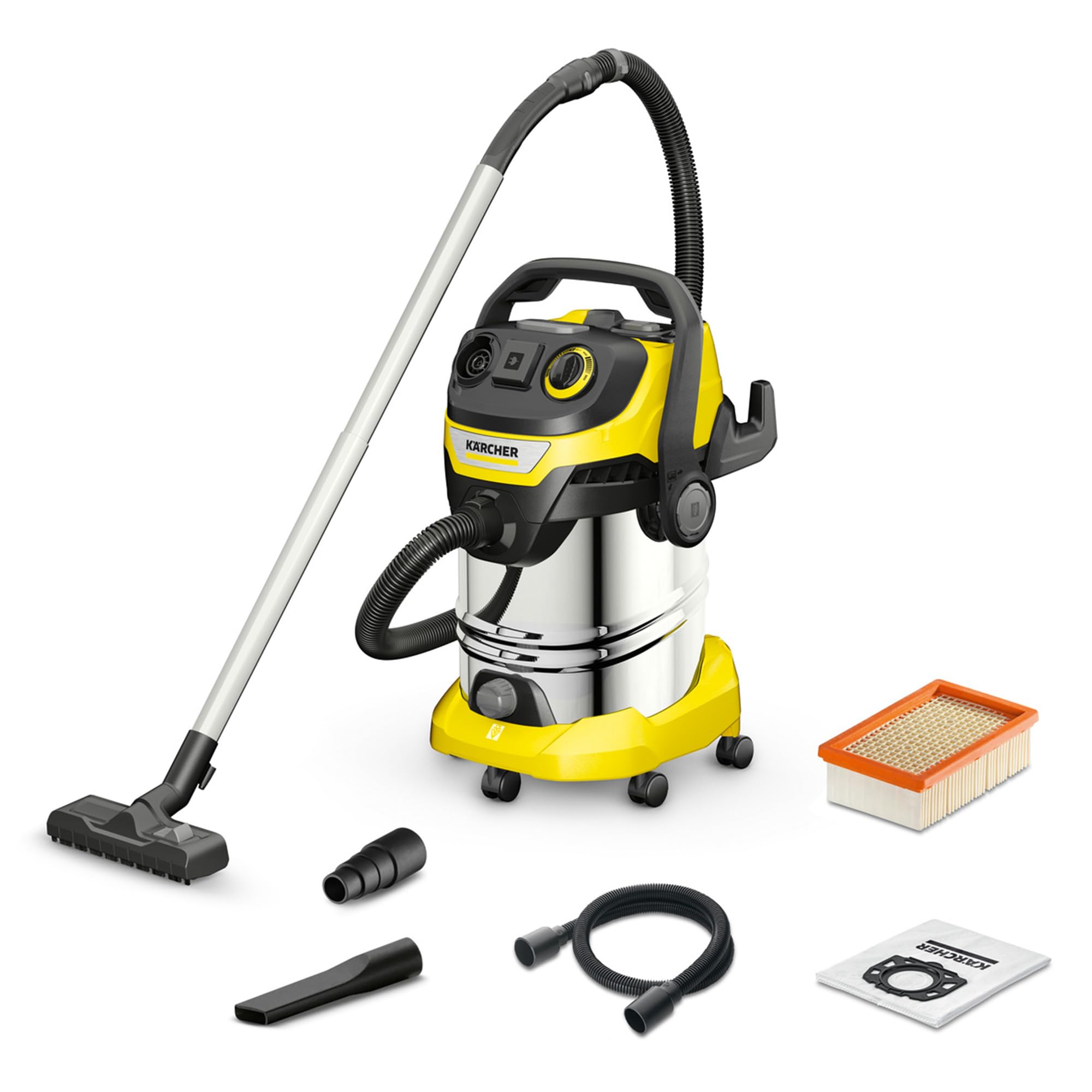KÄRCHER Wet and Dry vacuum cleaner WD 6 P Premium, blower function, 1,300 W, stainless steel container: 30 l