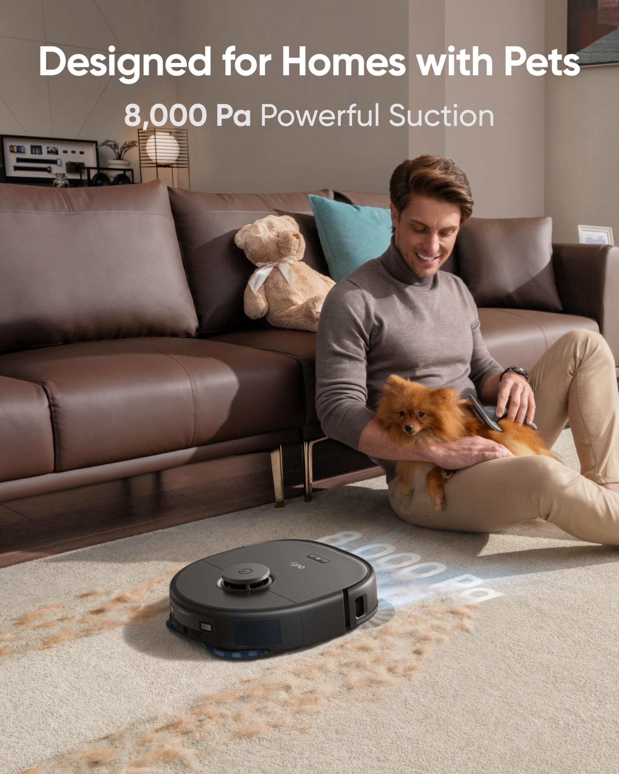 eufy X10 Pro Omni Robot Vacuum Cleaner With Mop, Incredible Suction, Dual Mops with 12 mm Auto-Lift and Carpet Detection