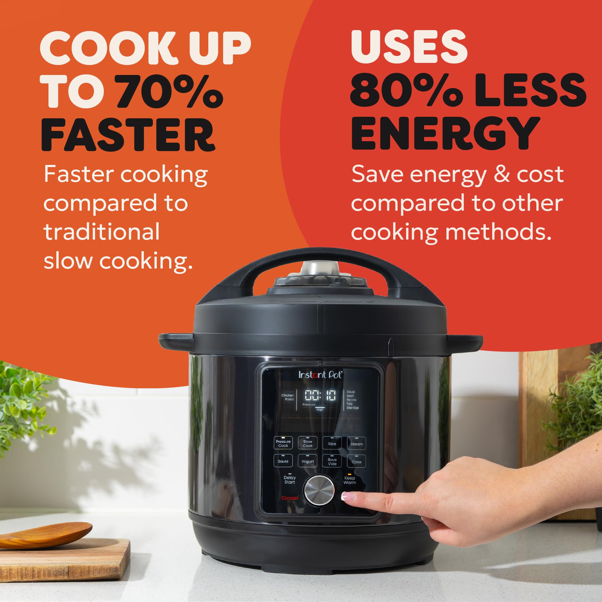 Instant Pot Duo Plus with WhisperQuiet Multi-Cooker 5.7L - Black, Electric Pressure Cooker, Slow Cooker, Rice Cooker, Sauté Pan
