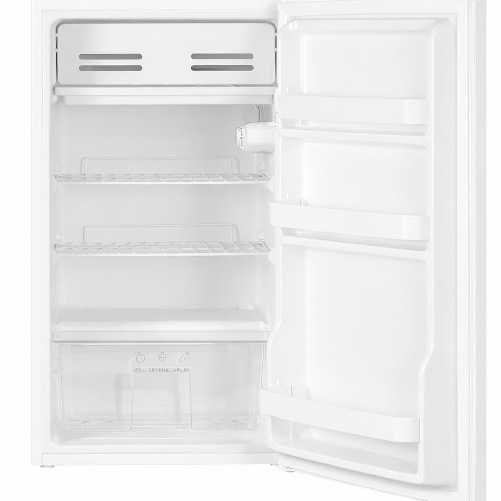 Cookology 93L Freestanding Under Counter Fridge with Chiller Box - Adjustable Temperature Control & Legs - White