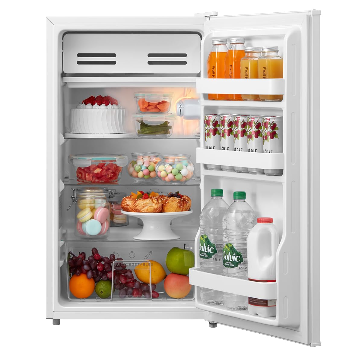 COMFEE' RCD93WH2(E) Under Counter Fridge, 93L Freestanding Refrigerator with Cooler Box, Adjustable Thermostat