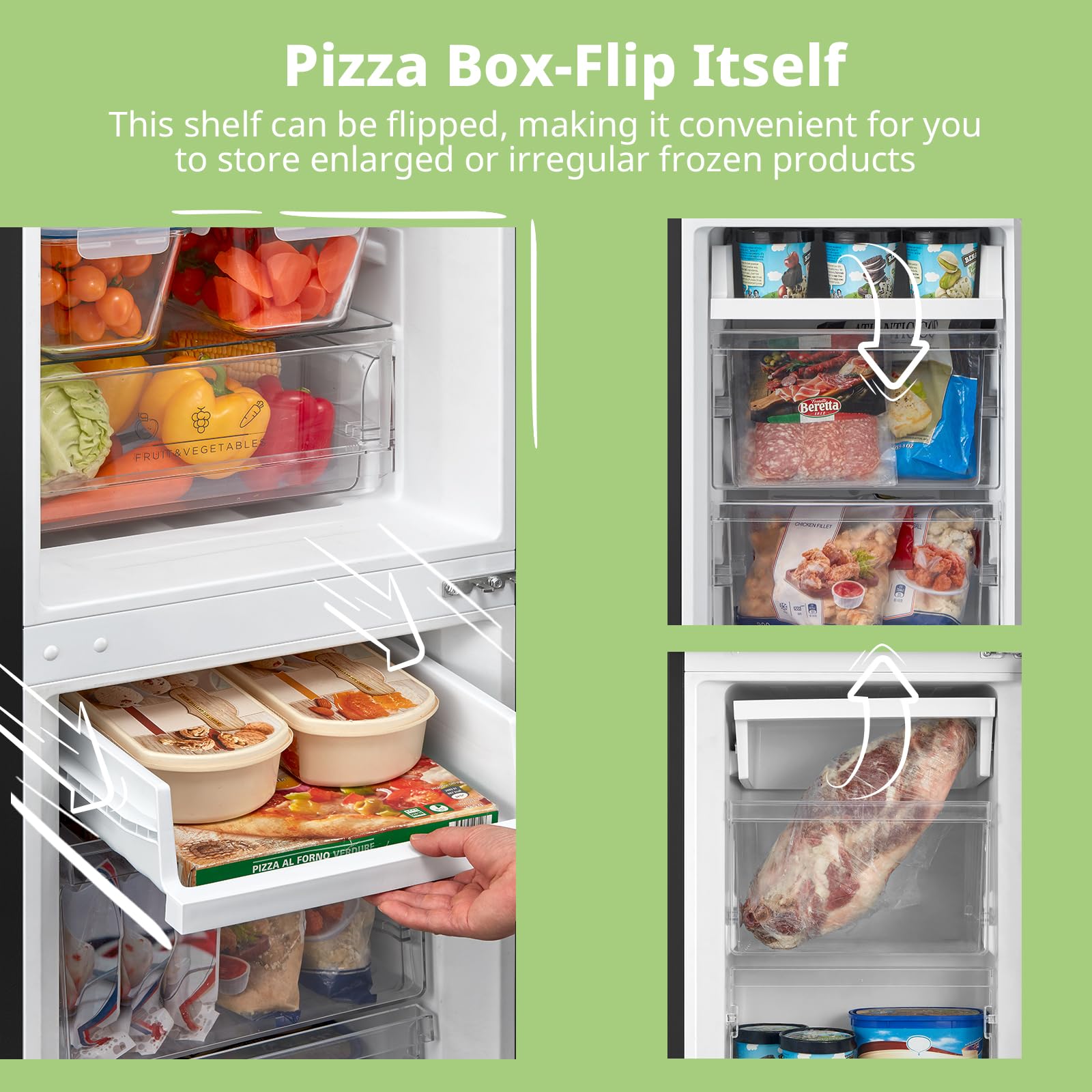 COMFEE' RCB169BL2UK(E) 174L 70/30 Freestanding Fridge Freezer, 150cm Height, Low Frost, 4-Star Freezer, Quiet 39dB